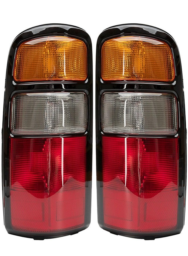 MiKaFex Tail Light Housing Compatible With 2000-2006 Chevy Tahoe Suburban 1500 2500 GMC Yukon Driver and Passenger Side Three-color Black Border Rear Brake Lamps Rear Brake Lamps - Image 1